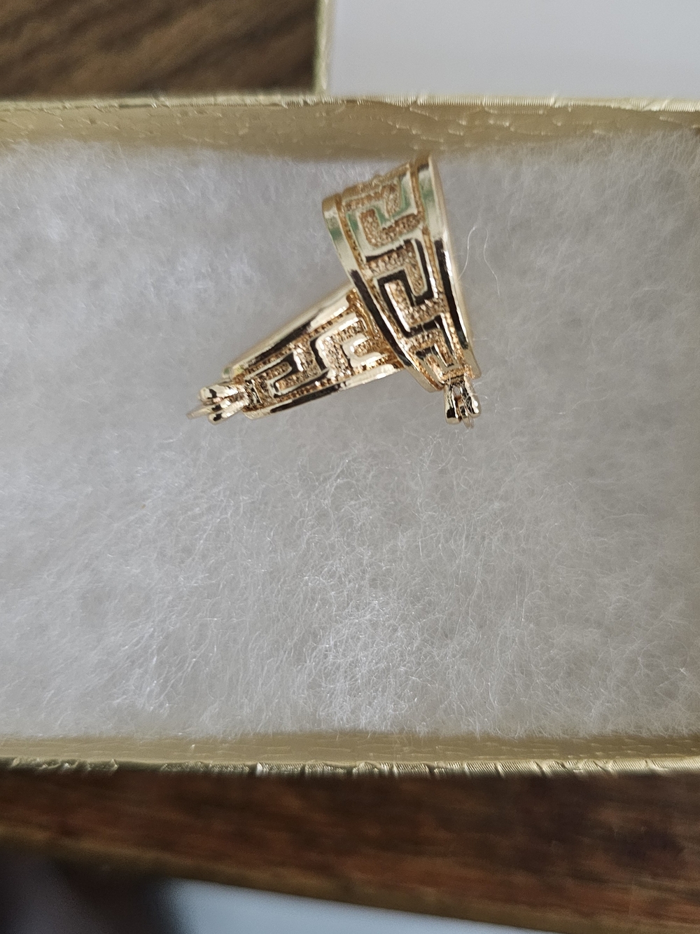 Gold-Tone Greek Key Hoop Earrings - Women Jewelry